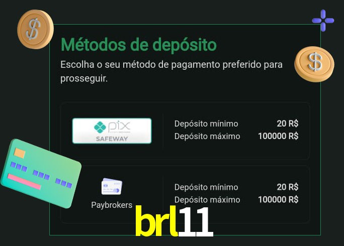 O cassino brl11 oferece uma grande variedade de métodos de pagamento